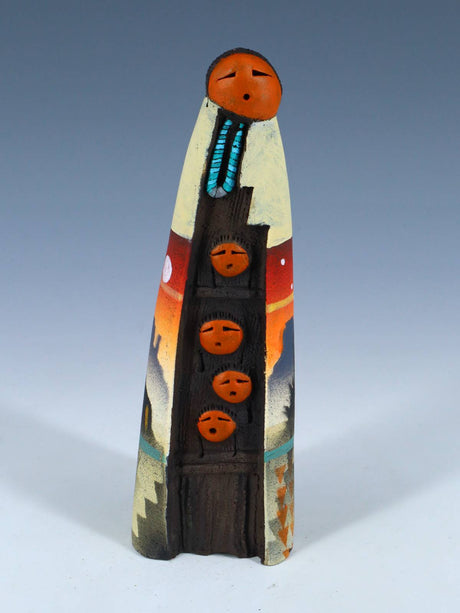 Native American Clay Mother Four Baby Pottery Figural Doll - PuebloDirect.com