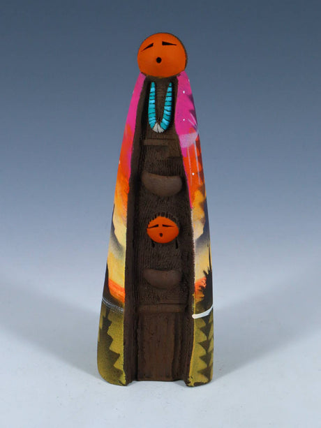 Native American Clay Mother One Baby Pottery Figural Doll - PuebloDirect.com