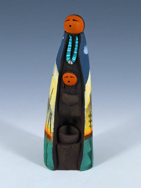 Native American Clay Mother One Baby Pottery Figural Doll - PuebloDirect.com