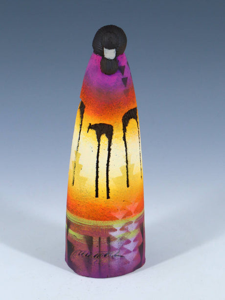 Native American Clay Mother Three Baby Pottery Figural Doll - PuebloDirect.com