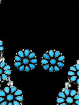 Native American Sleeping Beauty Turquoise Squash Blossom Necklace - PuebloDirect.com