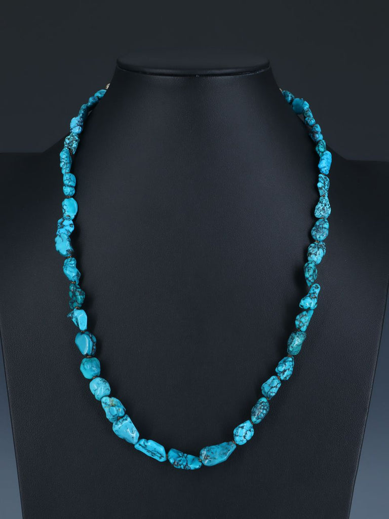 Navajo Single Strand Kingman Turquoise Necklace - PuebloDirect.com