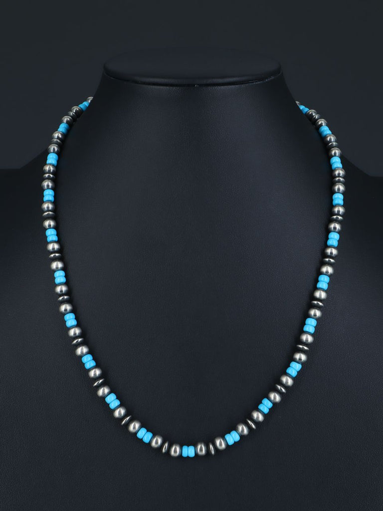 20" Native American Jewelry Turquoise Beaded Necklace - PuebloDirect.com
