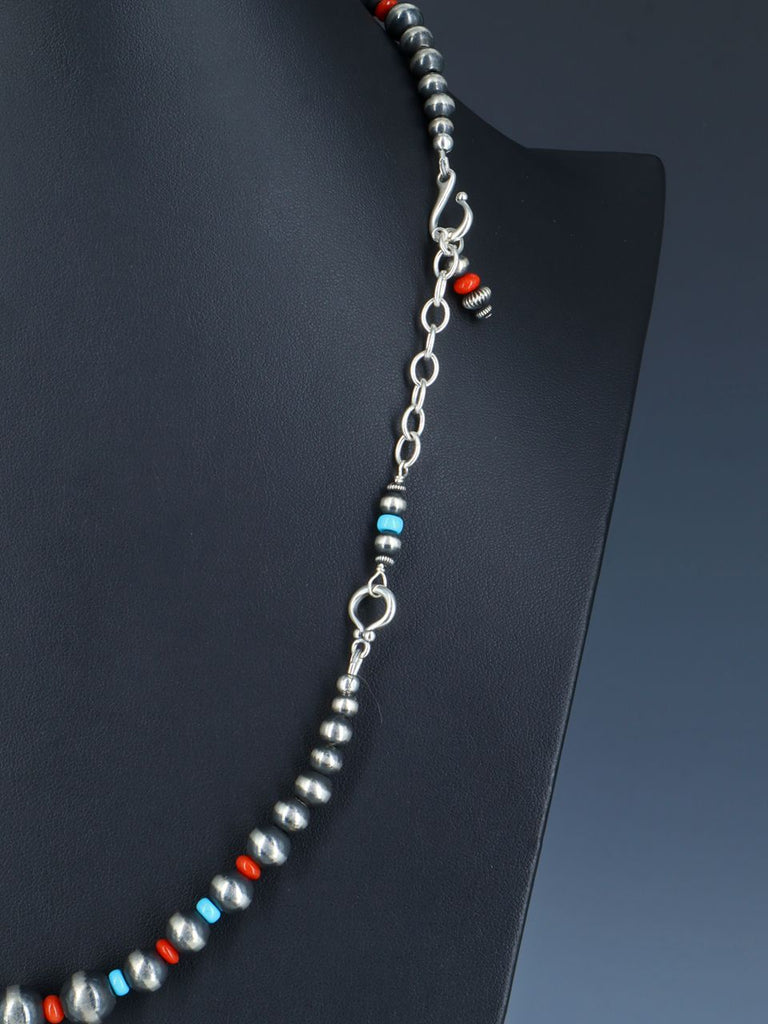 Native American Jewelry Turquoise and Coral Beaded Necklace Set - PuebloDirect.com