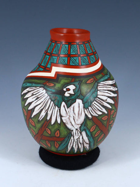 Mata Ortiz Hand Coiled Painted Bird Pottery - PuebloDirect.com