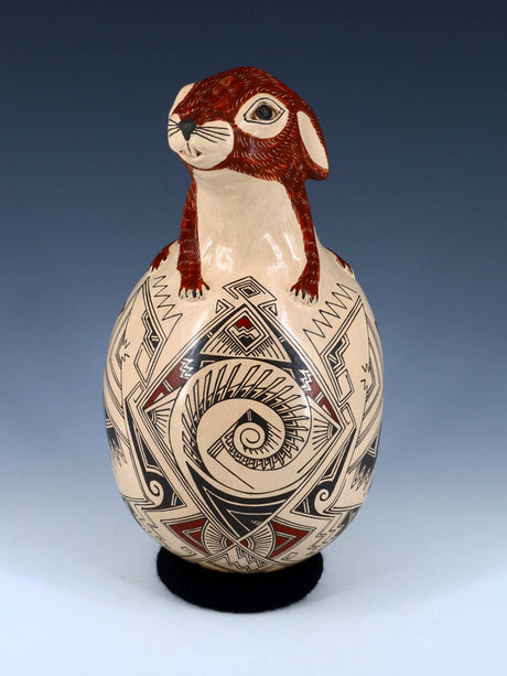 Mata Ortiz Hand Coiled Rabbit Effigy Pottery - PuebloDirect.com