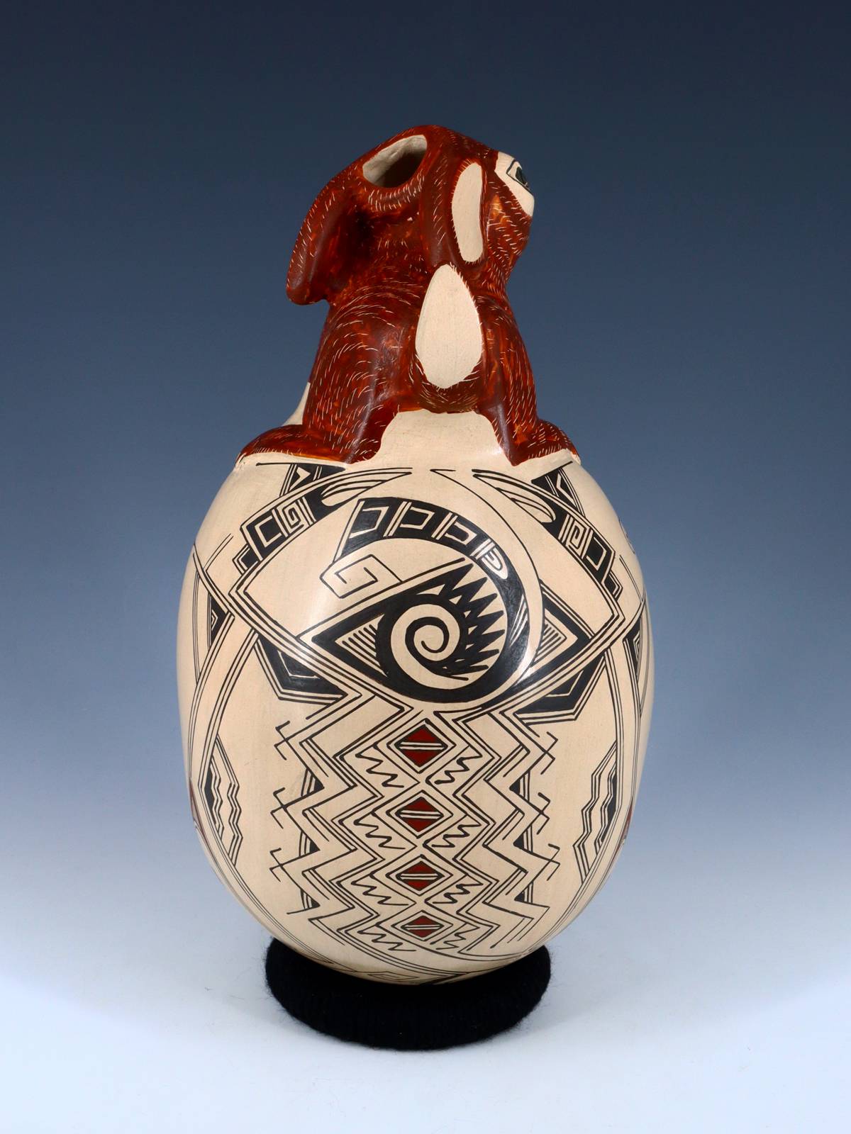 Mata Ortiz Hand Coiled Rabbit Effigy Pottery - PuebloDirect.com