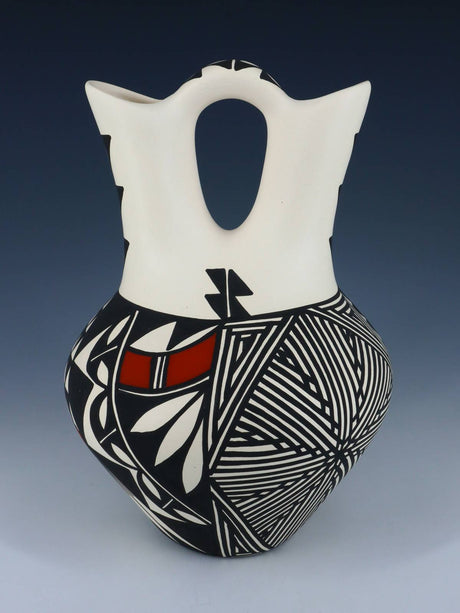 Acoma Pueblo Hand Painted Pottery Wedding Vase - PuebloDirect.com