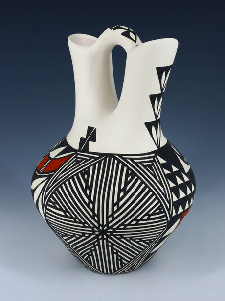 Acoma Pueblo Hand Painted Pottery Wedding Vase - PuebloDirect.com