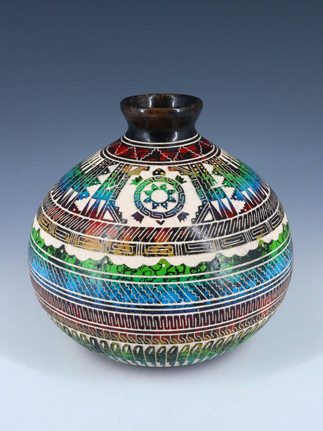 Navajo Etched Turtle Painted Horsehair Pottery - PuebloDirect.com