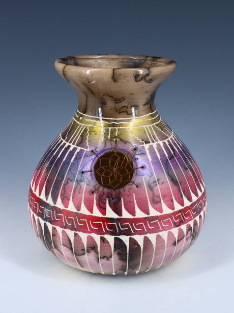 Horse Hair Dreamcatcher Etched Pottery - PuebloDirect.com