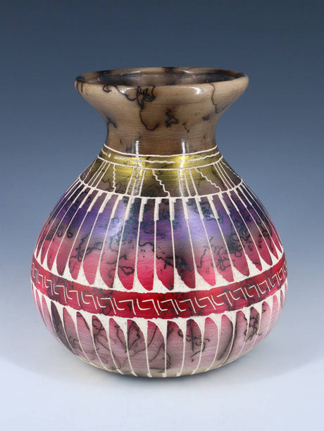 Horse Hair Dreamcatcher Etched Pottery - PuebloDirect.com