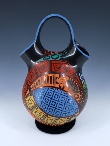 Mata Ortiz Hand Coiled Pottery Wedding Vase - PuebloDirect.com