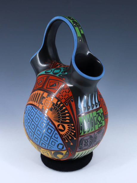 Mata Ortiz Hand Coiled Pottery Wedding Vase - PuebloDirect.com