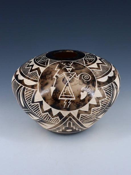 Acoma Etched Horsehair Pottery - PuebloDirect.com