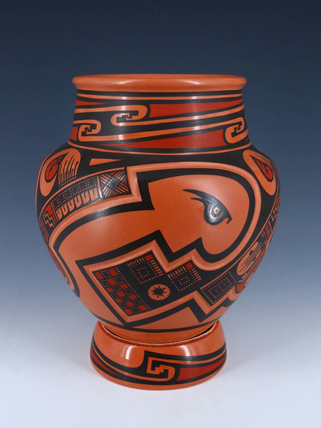 Mata Ortiz Hand Coiled Carved Pottery Olla - PuebloDirect.com