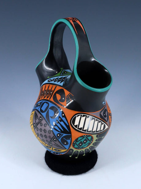 Mata Ortiz Hand Coiled Pottery Wedding Vase - PuebloDirect.com