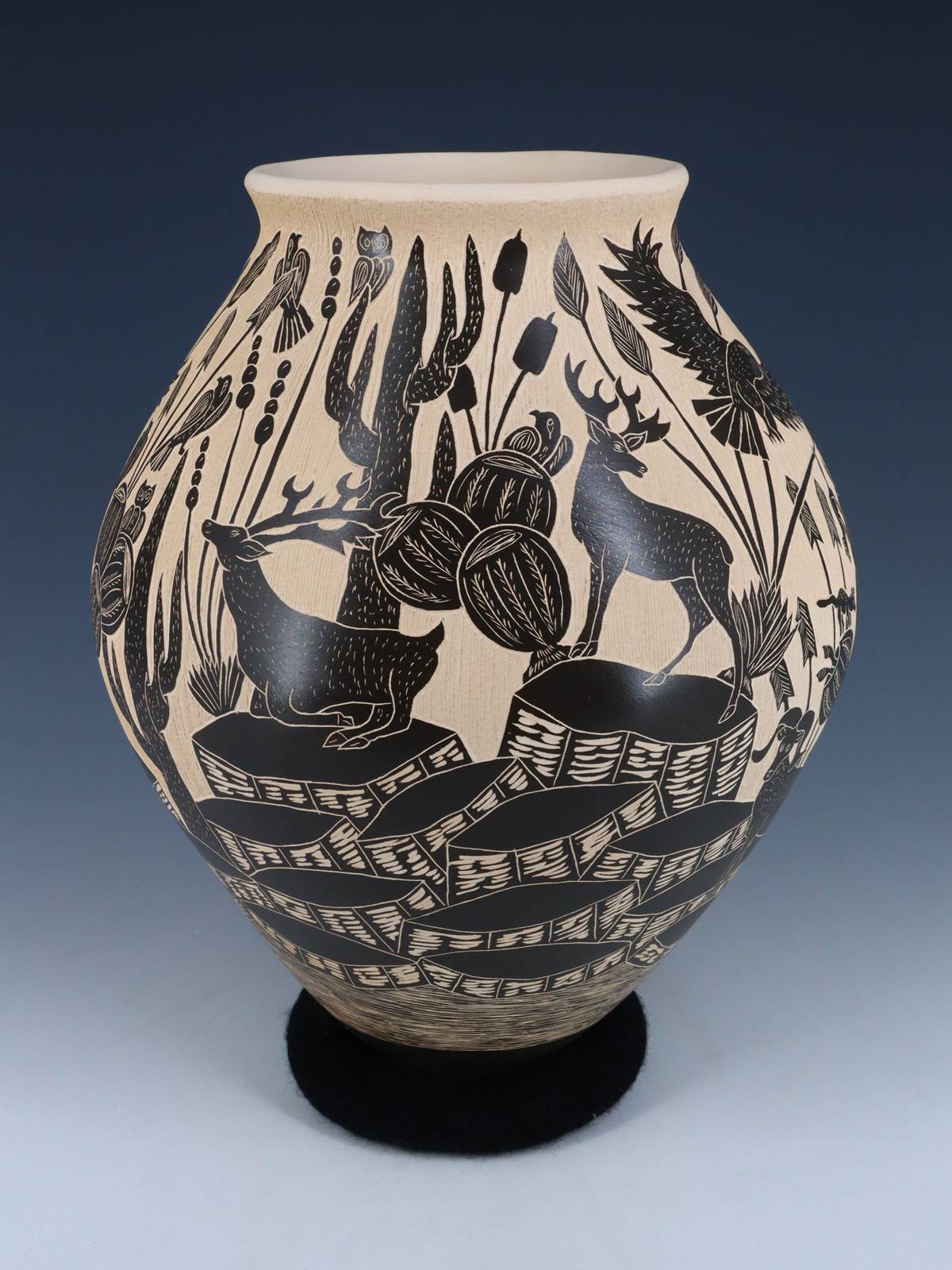 Mata Ortiz Hand Coiled Wildlife Etched Pottery - PuebloDirect.com