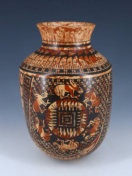 Mata Ortiz Hand Coiled Mezcla Clay Pottery Vase - PuebloDirect.com