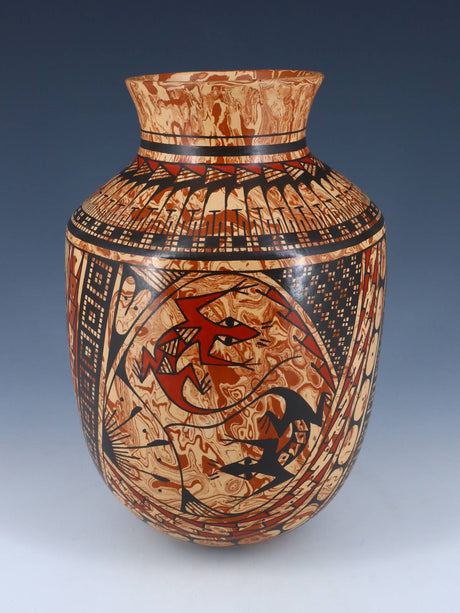 Mata Ortiz Hand Coiled Mezcla Clay Pottery Vase - PuebloDirect.com