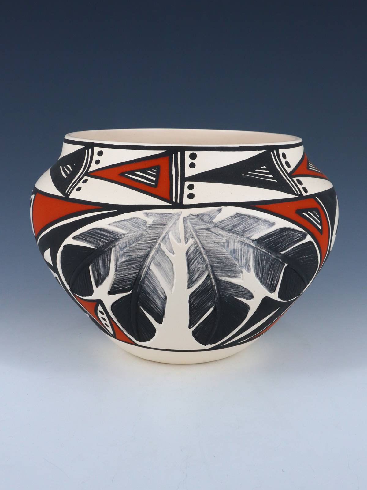Acoma Pueblo Hand Painted Feather Pottery - PuebloDirect.com
