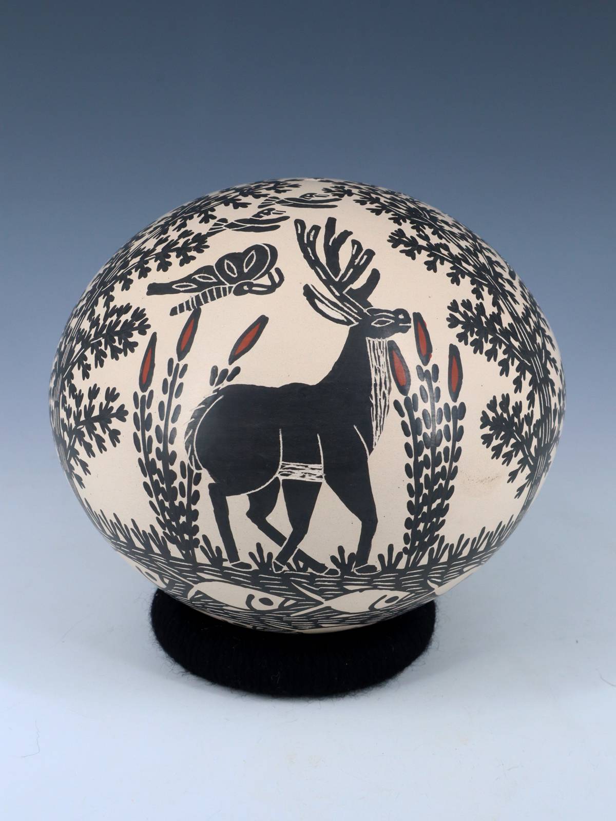 Mata Ortiz Hand Coiled Painted and Etched Pottery