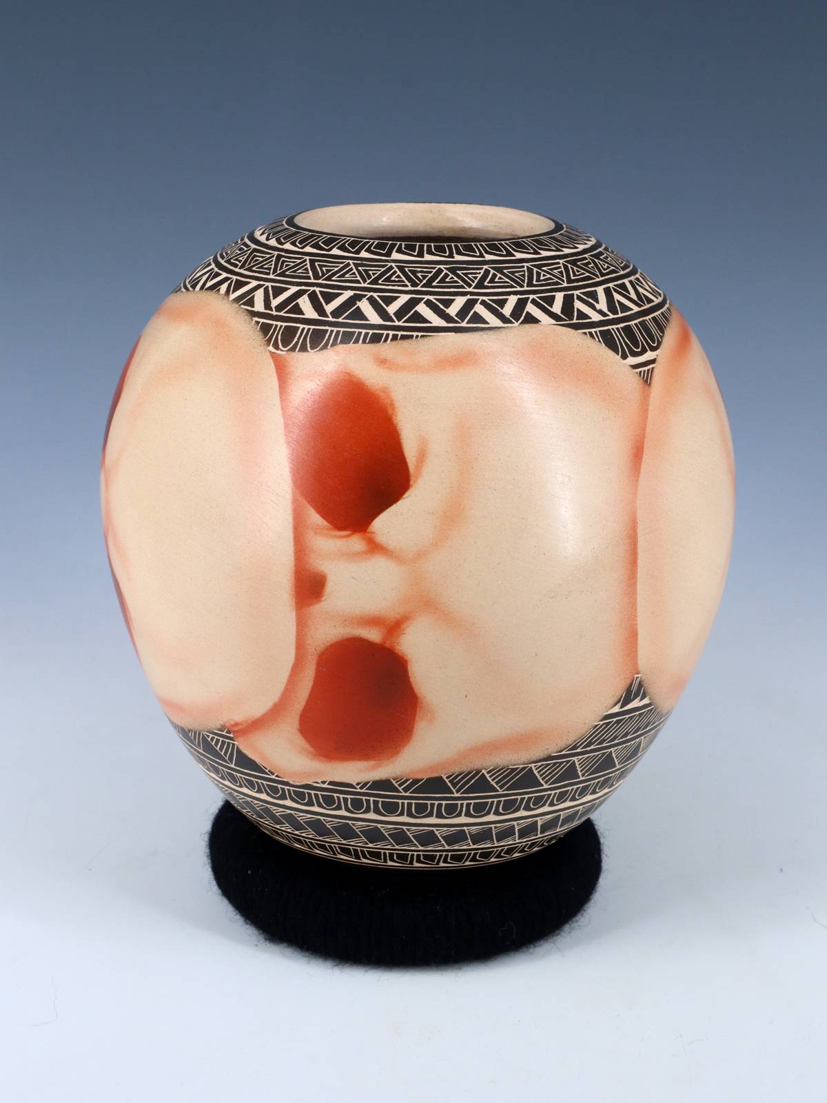Mata Ortiz Hand Coiled Skull Pottery