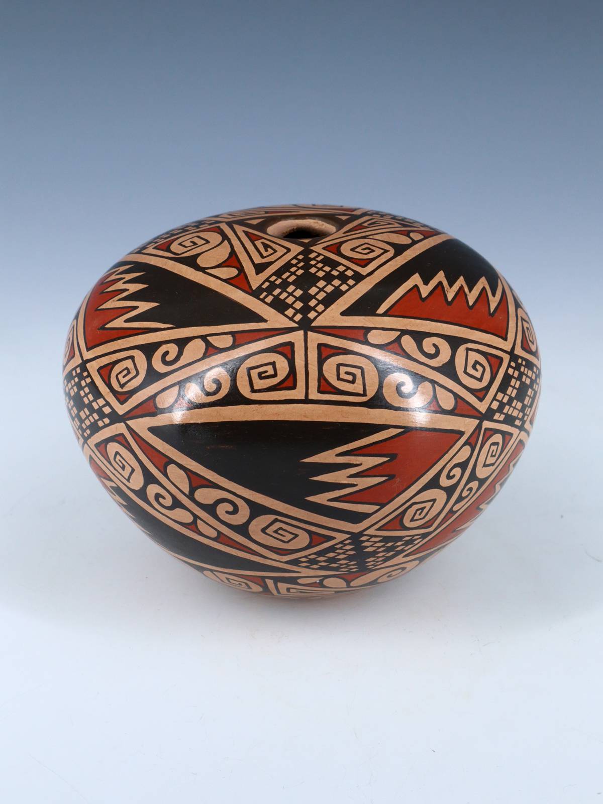 Mata Ortiz Hand Coiled Paquime Pottery Seed Pot