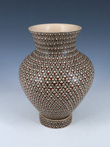Jarrón de cerámica geométrica pintada Mata Ortiz