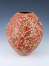 Mata Ortiz Hand Coiled and Painted Roadrunner Pottery Vase