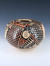 Mata Ortiz Hand Coiled Painted Gecko Pottery Seed Pot