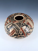Mata Ortiz Hand Coiled Painted Gecko Pottery Seed Pot