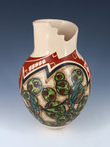 Mata Ortiz Cerámica enrollada a mano pintada mariposa y colibrí Bowl