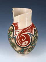 Mata Ortiz Cerámica enrollada a mano pintada mariposa y colibrí Bowl