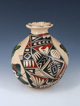 Mata Ortiz Hand Coiled Painted Butterfly Pottery Vase