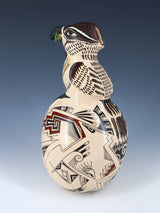 Mata Ortiz Hand Coiled Pottery Bird Effigy Vase