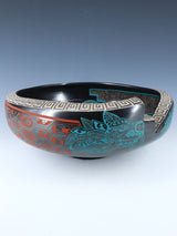 Mata Ortiz Hand Coiled and Painted Pottery Bowl