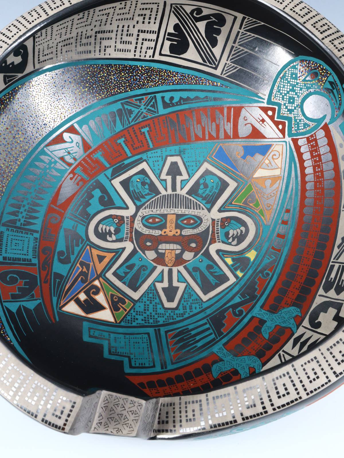 Mata Ortiz Hand Coiled and Painted Pottery Bowl