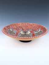 Mata Ortiz Hand Coiled and Painted Owl Pottery Bowl