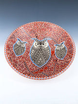 Mata Ortiz Hand Coiled and Painted Owl Pottery Bowl