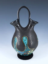 Mata Ortiz Hand Coiled and Painted Wedding Vase