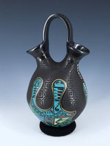 Mata Ortiz Hand Coiled and Painted Wedding Vase