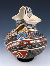 Large Mata Ortiz Hand Coiled and Painted Pottery Wedding Vase - PuebloDirect.com