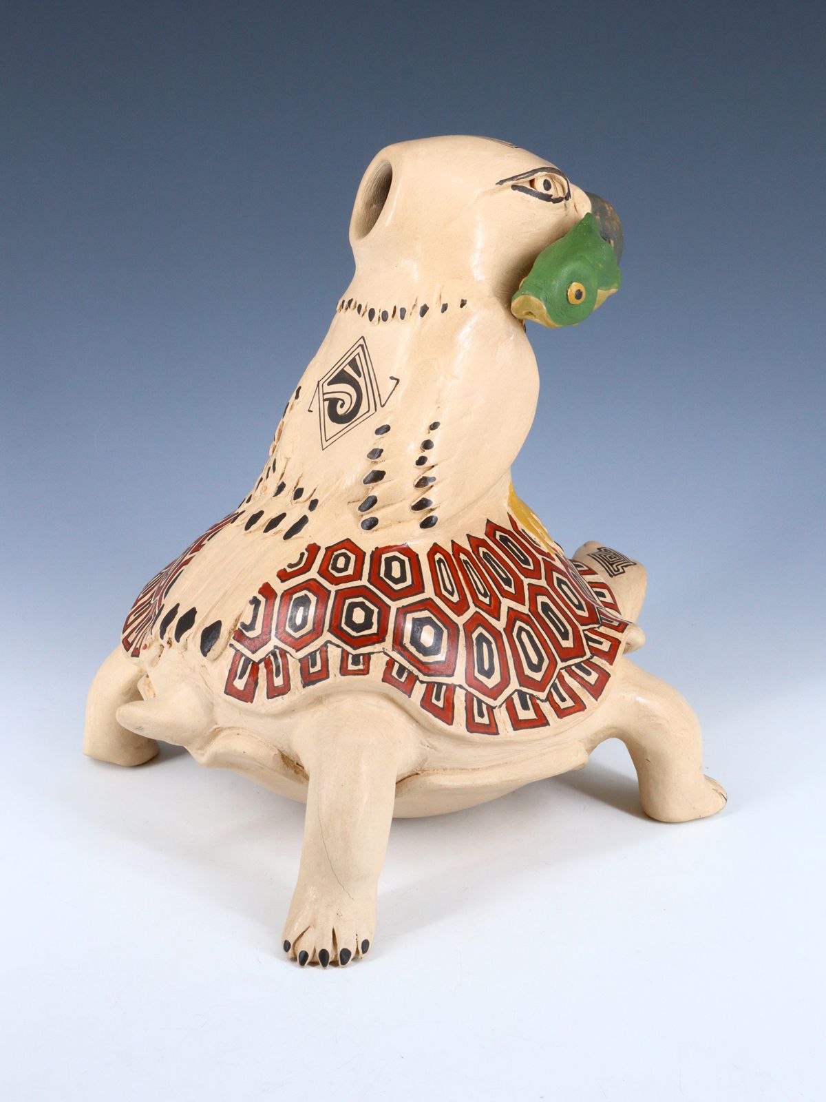 Mata Ortiz Hand Coiled Turtle, Bird and Fish Effigy Pottery - PuebloDirect.com
