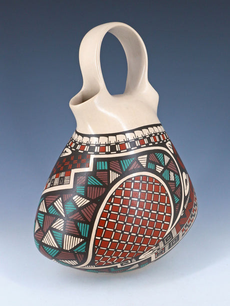 Mata Ortiz Hand Coiled Painted Pottery Wedding Vase - PuebloDirect.com