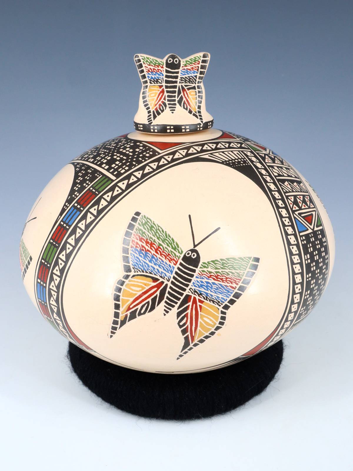 Poterie de lézard enroulée à la main de Mata Ortiz