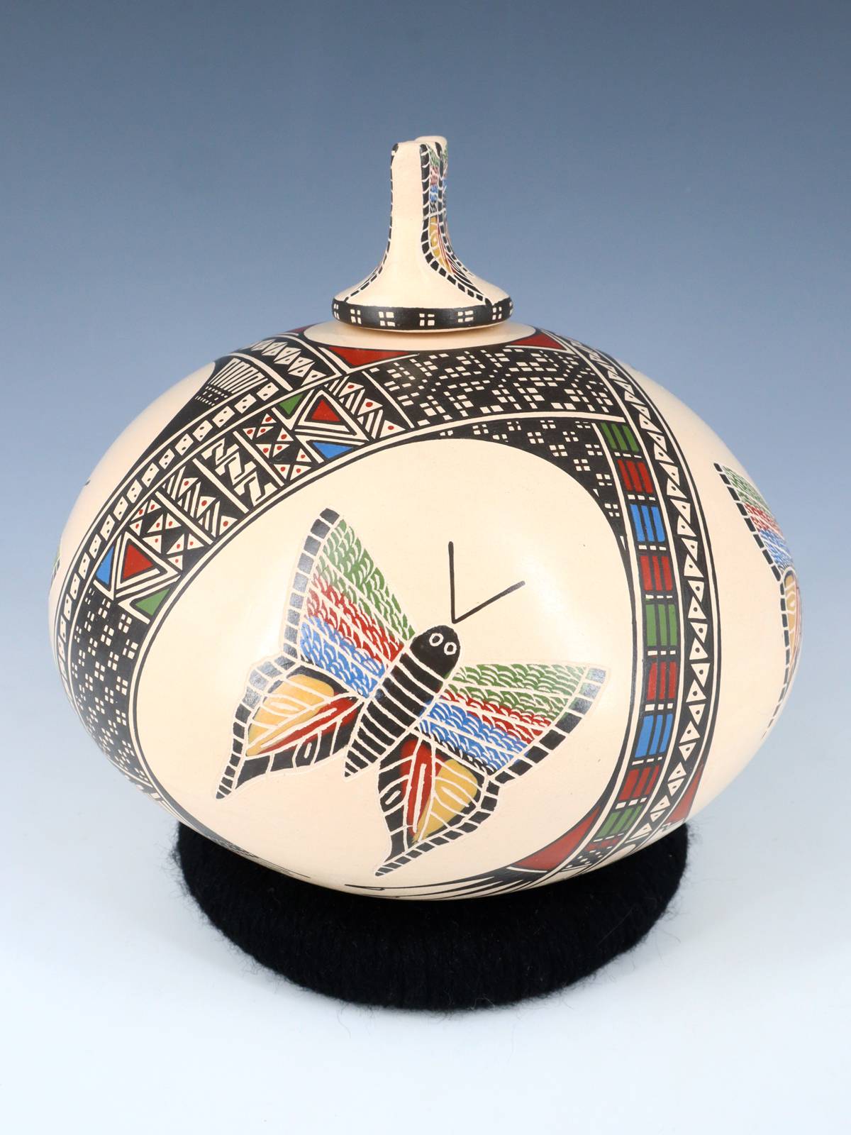 Poterie de lézard enroulée à la main de Mata Ortiz