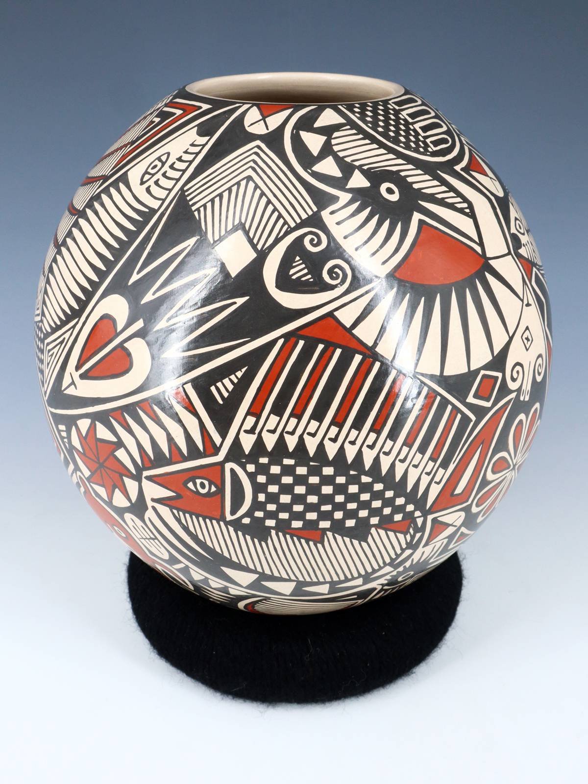 Hand Coiled Mata Ortiz Paquime Pottery Vase