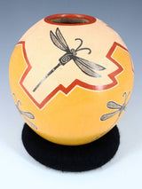 Mata Ortiz Hand Coiled Etched Dragonfly Pottery