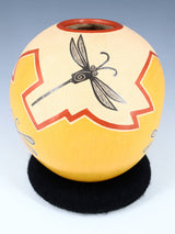 Mata Ortiz Hand Coiled Etched Dragonfly Pottery